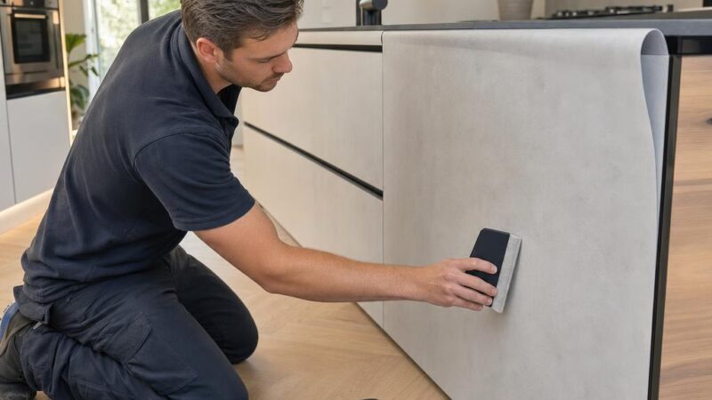 Keuken wrappen betonlook