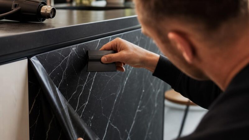 Keuken wrappen marmerlook