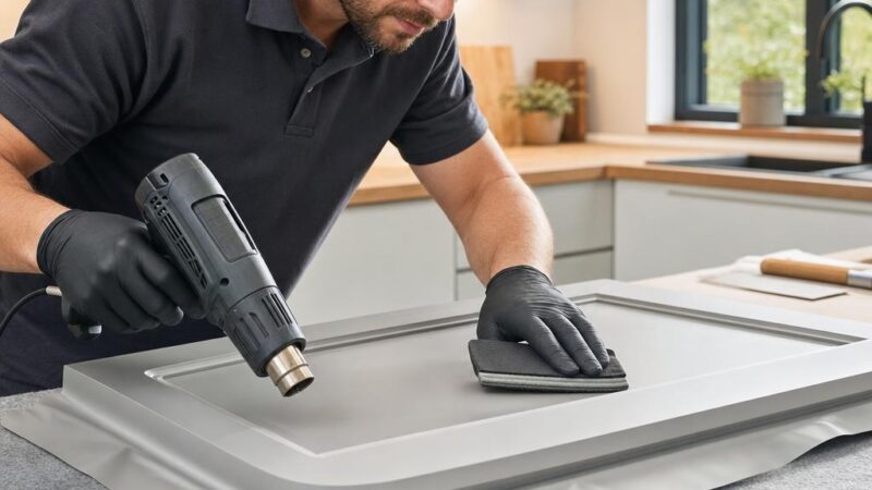 Keukenkastjes wrappen rondingen en frezen