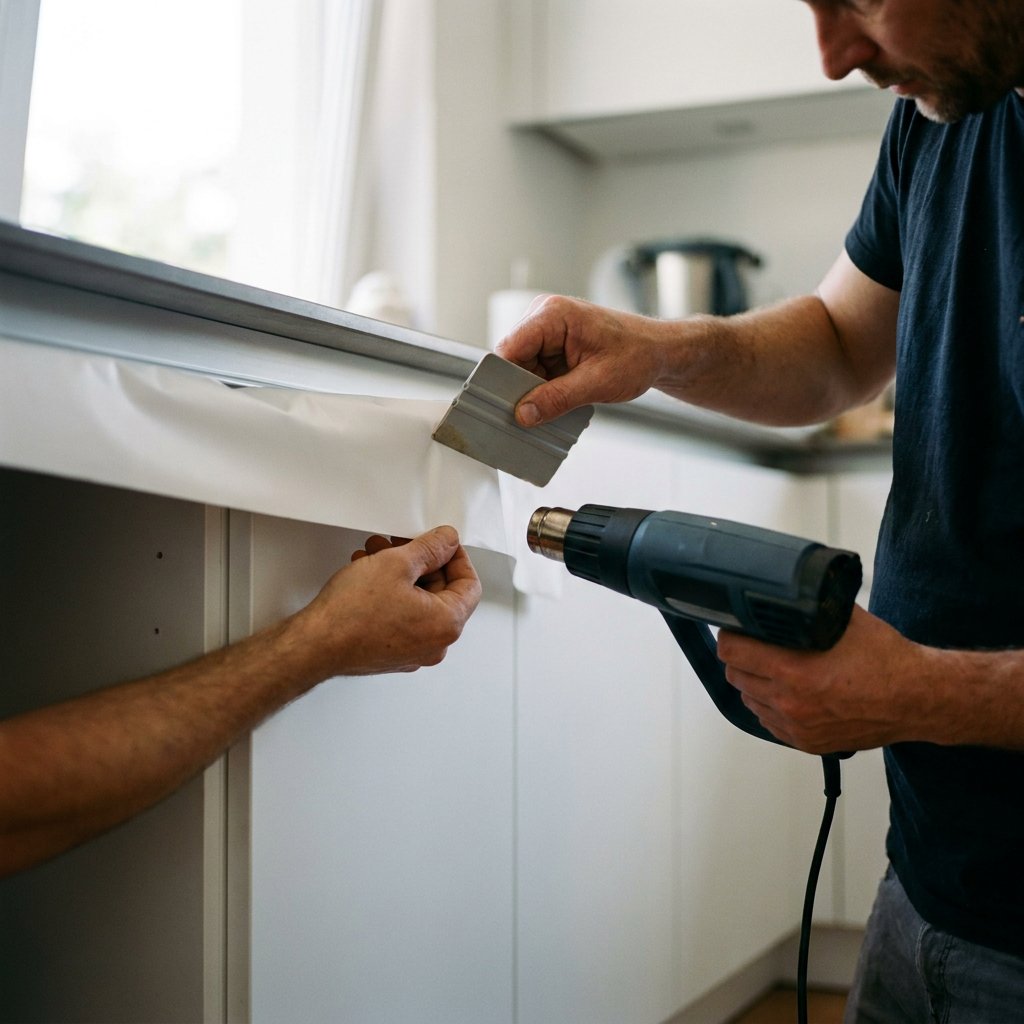 Wrapfolie naadloze afwerking voor keukenkastjes